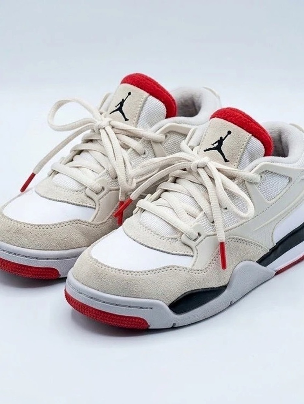 Nike Air Jordan 4 RM PS White Fire Red Sneakers Size 12C (FQ7936-102)